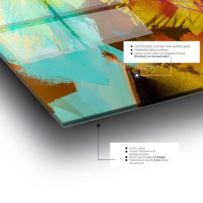 Wallity Cuadro Decorativo de Cristal Templado Multicolor 50 x 70 cm
